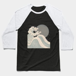 Ride the Serene Swells: Embrace Yashima Gakutei's Captivating Wave Design! Baseball T-Shirt